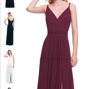 #levkoff style #7021 wine bridesmaid dress